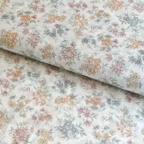 Lyocell s ľanom a hodvábom Retro Flowers design E
