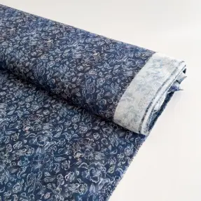Viskóza RAYON POPLIN White flowers design C