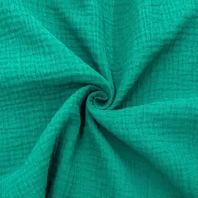 Dvojitá gázovina/mušelín dark teal ORGANIC
