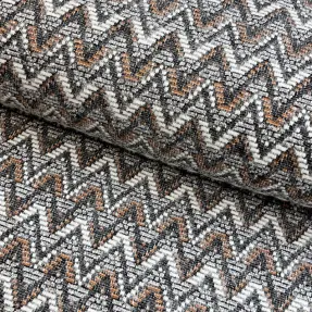 Pletenina jacquard Comfilia Zigzag wavy brown